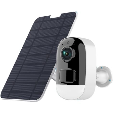 Caméra de Surveillance WiFi Extérieure, Caméra de Surveillance Solaire Domestique 5200 mAh alimentée par Batterie, avec Audio bidirectionnel, détection de Mouvement, Vision Nocturne 1080p