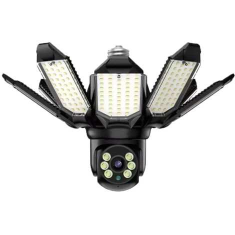 Caméra de Surveillance WiFi Intérieure PTZ avec Lampe LED E27 - 1536P, 350°/90° Rotation, Détection Humaine, Vision Nocturne 20m, Audio Bidirectionnel, 128Go Carte SD Incluse