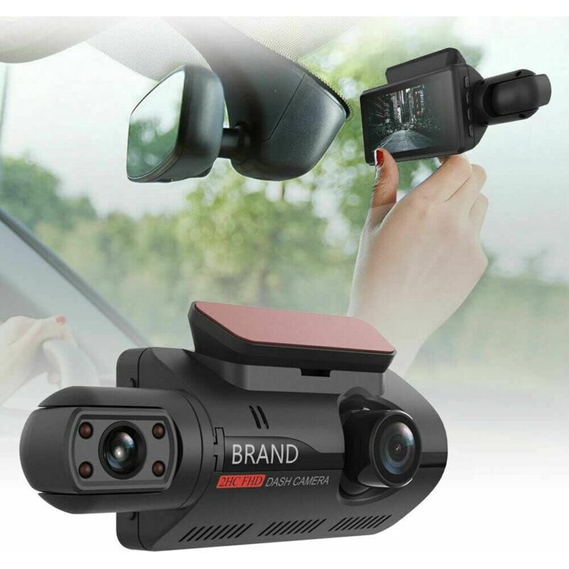 Caméra de tableau de bord avant et arrière, vidéo Full HD 1080p, enregistreur de conduite de voiture, grand angle, double objectif, caméra DVR avec