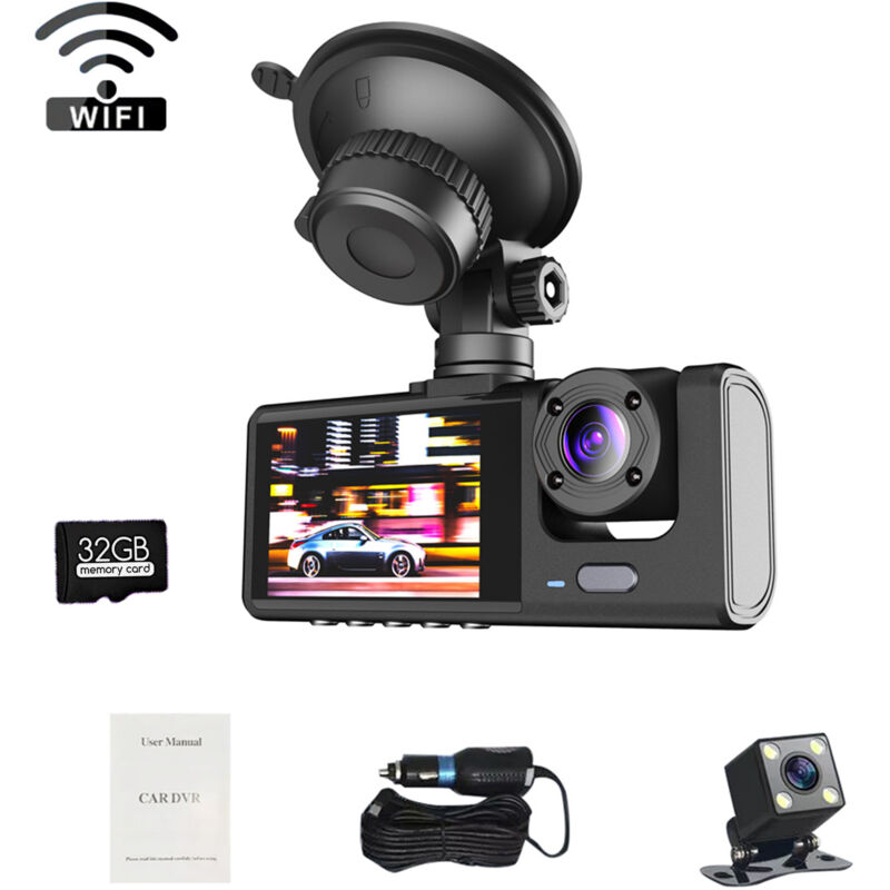 Lifcausal - Caméra de tableau de bord dvr 1080P caméras avant et arrière caméra de tableau de bord écran de 2 pouces prend en charge l'enregistrement