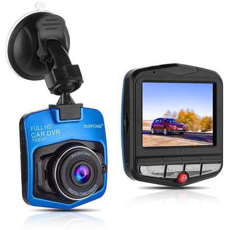 Caméra de tableau de bord Full HD 1080P, 2.2 pouces, dashcam, enregistreur vidéo DVR, Vision nocturne, TUE88,Bleu
