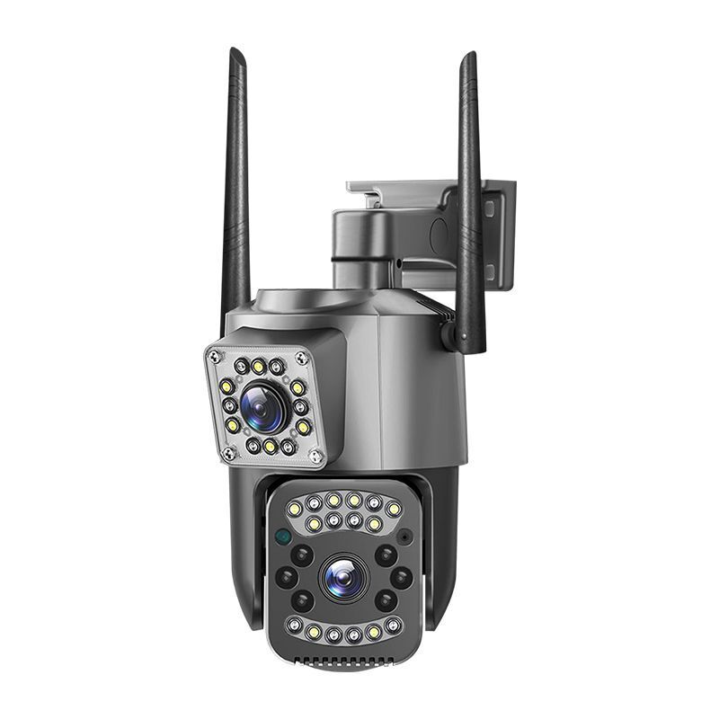 caméra de vidéosurveillance 4G carte SIM double objectif caméra PTZ WIFI 4K 4MP caméra de Surveillance extérieure sans fil caméra de sécurité étanche