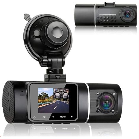Caméra de Voiture avec 32G Carte SD, 310° Grand Angle Full HD Double 1080P Dash Cam, Capteur G, Enregistrement en Boucle, HDR, Détection de Mouvement