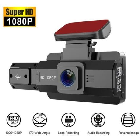 Caméra de Voiture HD 1080P-Enregistrement en boucle-Vision Nocturne-Angle d\'objectif réglable-Sans carte mémoire