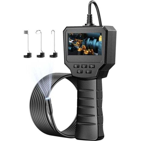 Caméra d'inspection 2,4 Pouces, 1440P HD Caméra 2,0 MP avec 6 LED Réglables, Numérique Caméra Etanche IP67 de 8 mm, Câble Semi Rigide 5M