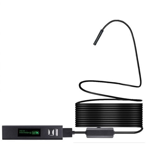 Endoscope sans Fil 5.5mm 1080P HD Caméra d'inspection Endoscope WiFi  zoomable avec 6 lumières LED et Tube de Serpent Semi-Rigide étanche IP68  pour