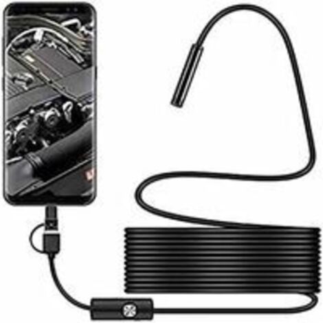 Caméra d'inspection de serpent USB, endoscope USB C étanche 2.0 MP IP67, caméra de type C avec 6 lumières LED réglables pour Android, PC