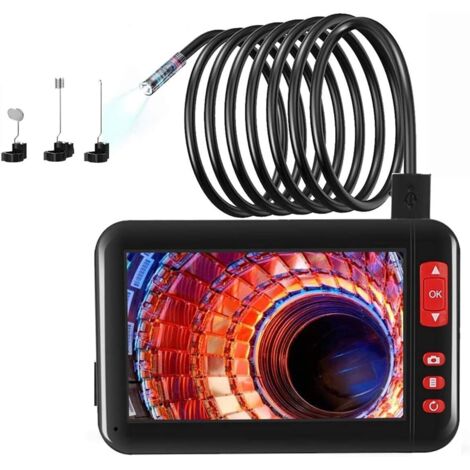 Caméra d'inspection d'endoscope de 8 mm, Outils de Voiture avec caméra Industrielle à 8 lumières LED, étanche, caméra d'inspection d'endoscope pour Moteur Automatique, vidange