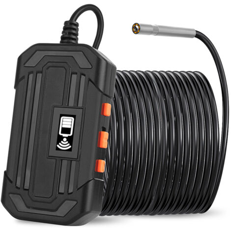 Caméra d'inspection endoscopique industrielle connectée sans fil Fidelity 6 LED intégrées à luminosité réglable et à intensité variable Objectif 3,9 mm Résolution 1960 x 1080 Résistance à l'eau IP67