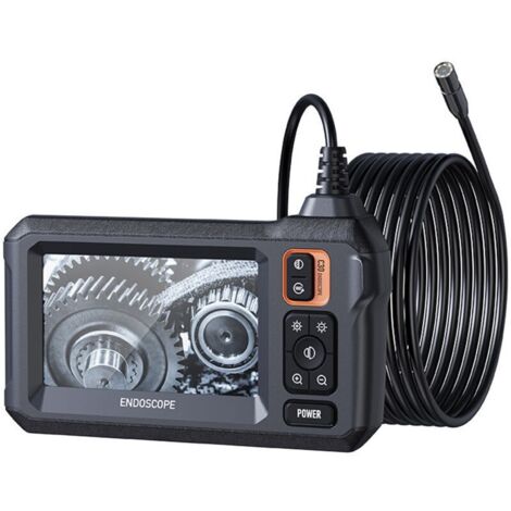 Caméra d'inspection endoscopique industrielle - Écran IPS 4,3" - Étanche IP67 - 8 LED - Câble semi-rigide 5m.
