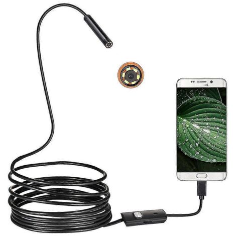 Caméra d'inspection endoscopique USB 5,5 mm 2 en 1, flexible, HD, étanche, pour tuyau d'évier.