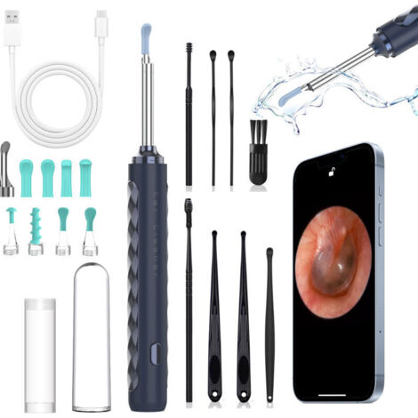 Caméra d'inspection otoscope oreille 1080P HD étanche IP67 – Lentille 3,5mm avec 6 lumières LED – Compatible smartphones et tablettes