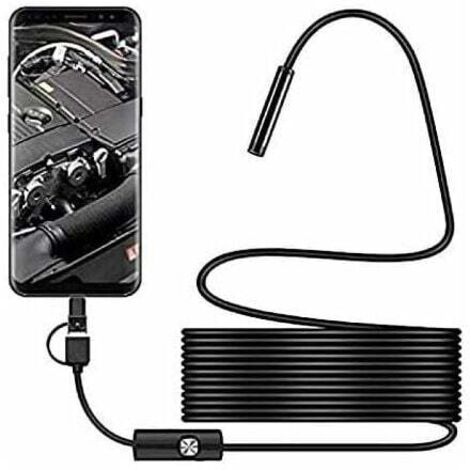 Caméra d'inspection serpent USB, endoscope USB C étanche 2.0 MP IP67, caméra de Type C avec 8 lumières LED réglables