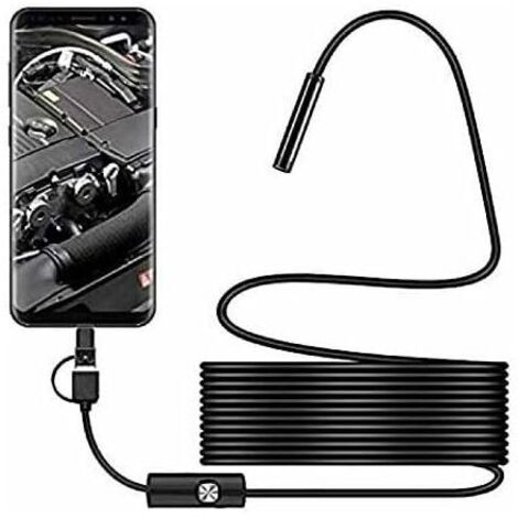 Caméra d'inspection serpent USB, endoscope USB C étanche 2.0 MP IP67, caméra de Type C avec 8 lumières LED réglables