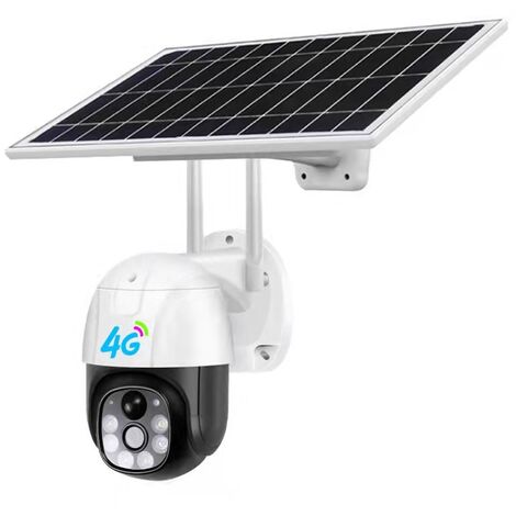 Caméra dôme solaire à faible puissance 4G Caméra de surveillance wifi sans fil 1080P Caméra dôme à vision nocturne couleur V380