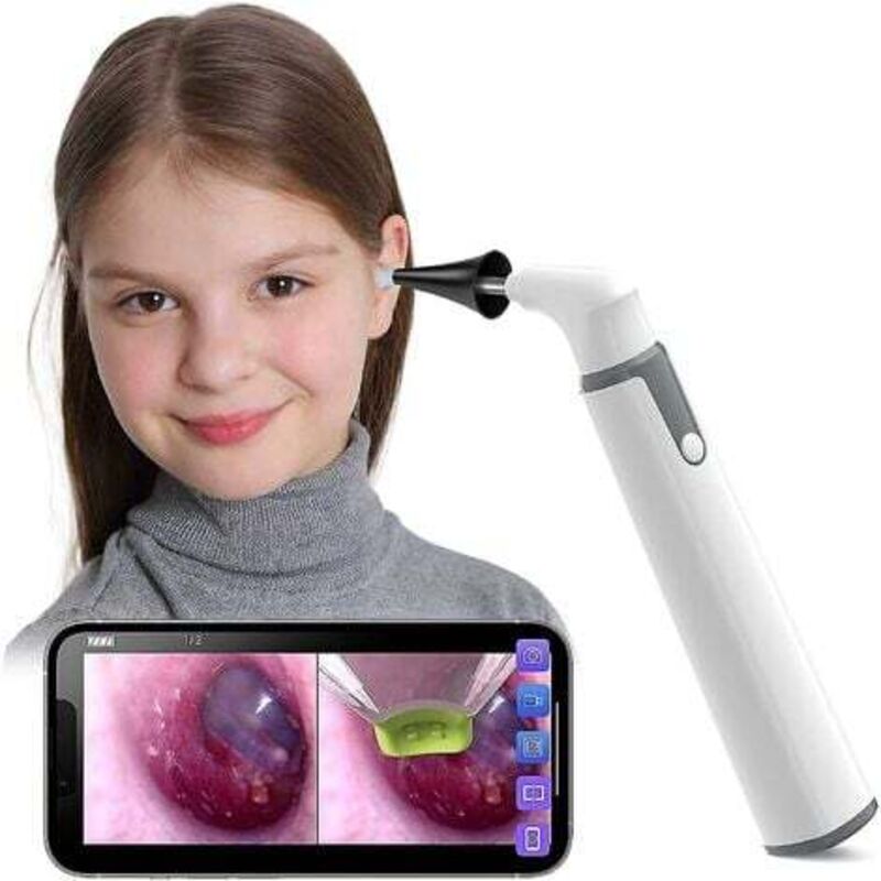 Caméra d'oreille d'otoscope sans fil avec double vue, portée d'oreille de 3,9 mm avec 6 lumières LED