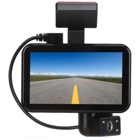 Caméra embarquée double HD, angle large 120°, enregistrement d'urgence, dashcam voiture haute définition.
