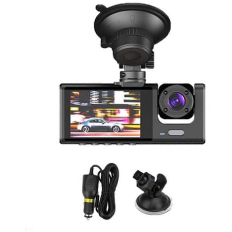Caméra embarquée double objectif pour voiture, enregistreur vidéo DVR avant et intérieur ---