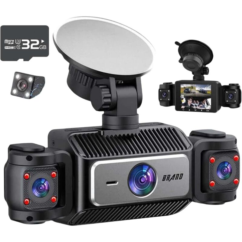 Caméra embarquée, DVR de Voiture, Wi-FI, 2,4 Pouces, 4 Voies, 4 canaux, caméra embarquée, FHD 1080p, 32 Go