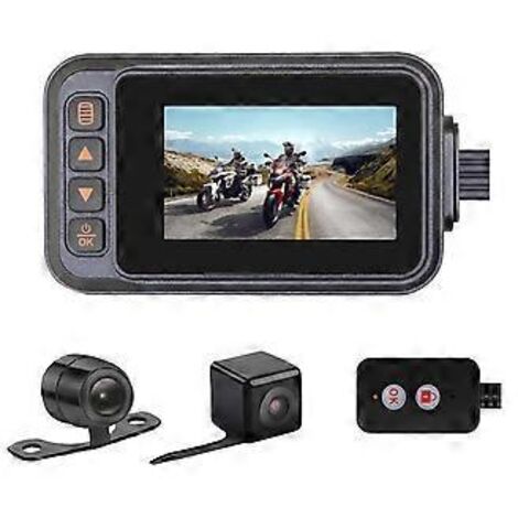 Caméra embarquée moto avant et arrière, double caméra étanche, caméra HD 720p de 3 pouces, Ni