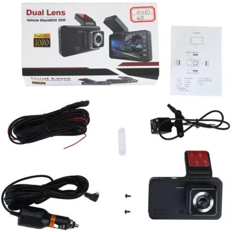 Caméra embarquée pour voiture avec WIFI, double caméra avant et arrière, résolution HD 1080P et fonction de vision nocturne.