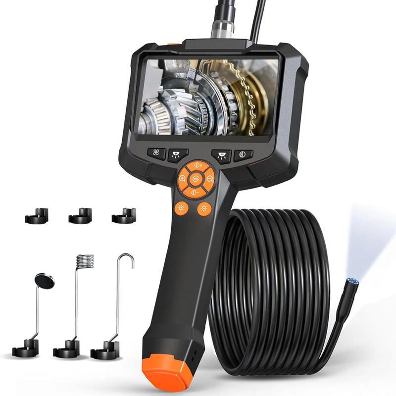 Caméra endoscope, Endoscope Industriel Portable 5M, 4.3 pouces Écran ips, 1080P hd Caméra d'inspection, IP67 étanche