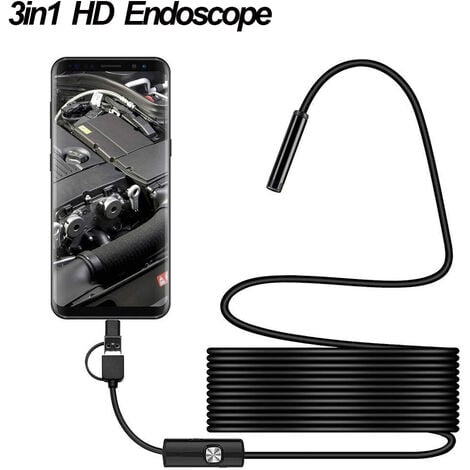 CSPARKV Caméra endoscope pour téléphone portable objectif de cordon de 1,5 m ordinateur Android interface Type-c/USB