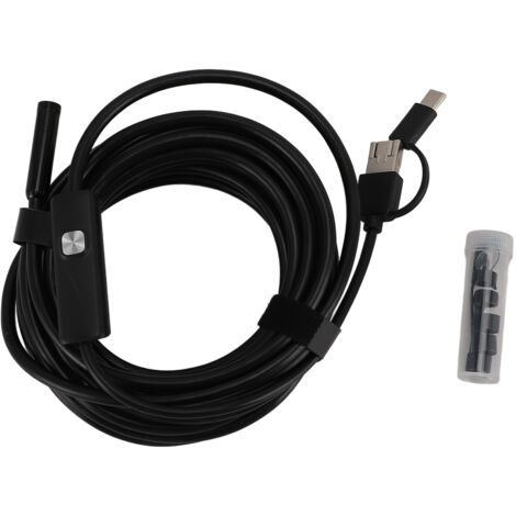 Caméra Endoscope USB C avec Lumière LED Adjustable 8mm 1200P Borescope Serpent IP68 Résistant à l'eau Inspection USB C Endoscope