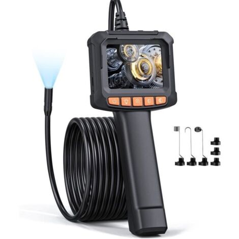 Caméra Endoscopique, 1080P HD Endoscope avec Câble Semi-Rigide de 5M, 8 LED Réglables, Cadeau Gadgets pour Hommes