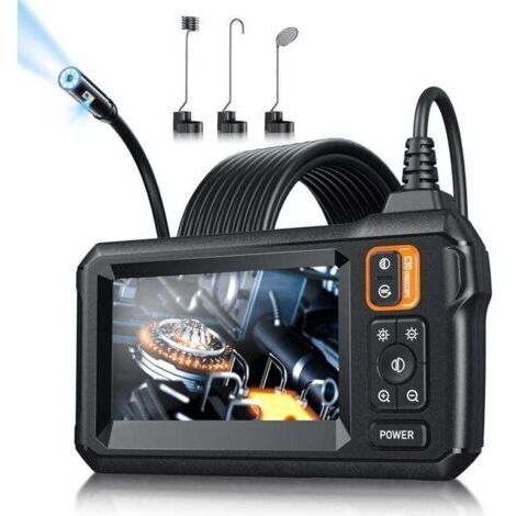 Caméra endoscopique avec lumière, caméra endoscopique étanche IP67 4,3 pouces 1080P HD endoscope industriel (5 m)