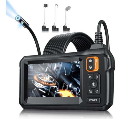 Caméra endoscopique avec lumière, caméra endoscopique étanche IP67 4,3 pouces 1080P HD endoscope industriel (5 m)