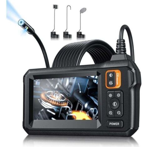 Caméra endoscopique avec lumière, caméra endoscopique étanche IP67 4,3 pouces 1080P HD endoscope industriel (5 m)