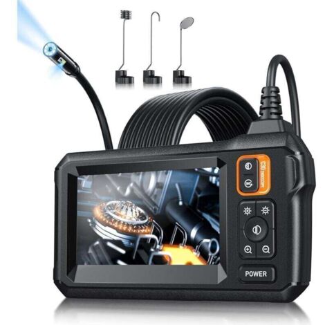 Caméra endoscopique avec lumière, caméra endoscopique étanche IP67 4,3 pouces 1080P HD endoscope industriel (5 m)