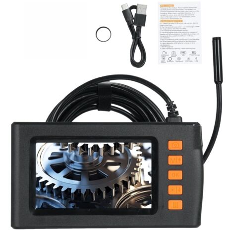 Caméra endoscopique double objectif 1080p, éclairage LED réglable, écran LCD 4,3 pouces, étanche IP67, câble 2 m