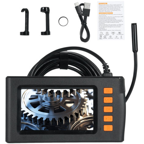 Caméra endoscopique double objectif 1080p, écran LCD 4,3 pouces, étanche IP67, LED réglable, câble 5 m