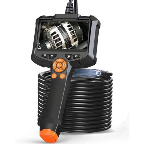 Caméra Endoscopique, Endoscope Camera avec Écran IPS 4,3 Pouces, 1080P HD Camera Canalisation avec 8 lumières LED, Caméra d'inspection, IP67 étanche, Câble Semi-Rigide de 10M