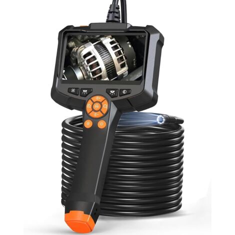 Caméra Endoscopique,   Endoscope Camera avec Écran IPS 4,3 Pouces, 1080P HD Camera Canalisation avec 8 lumières LED, Caméra d'inspection, IP67 étanche, Câble Semi-Rigide de 10M