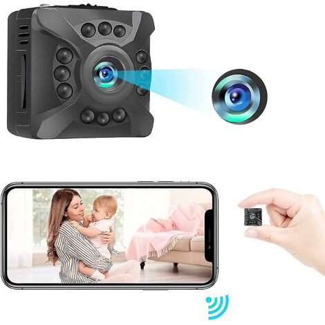Caméra espion cachée Mini caméra Wifi sans fil 1080p avec audio et vidéo en direct Caméra de surveillance de sécurité à domicile avec détection de mouvement Application de vision nocturne Cont