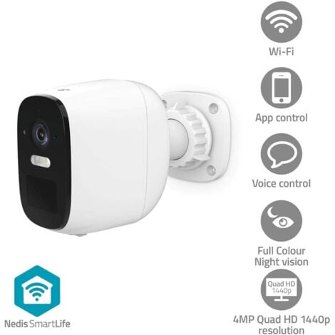 Camera exterieure smartlife wifi ip66 angle 120°- 4mp-2.5k Nedis WIFICBO32WT