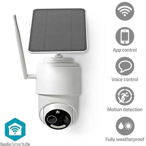 Caméra extérieure WiFi Full HD – Résolution 1920x1080 – Vision nocturne 20m – Angle de vue 120° – Pour surveillance jardin et entrée – Nedis