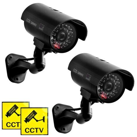 Caméra factice CCTV Sécurité de surveillance CAM SIMULATION RED IR LED pour intérieur extérieur