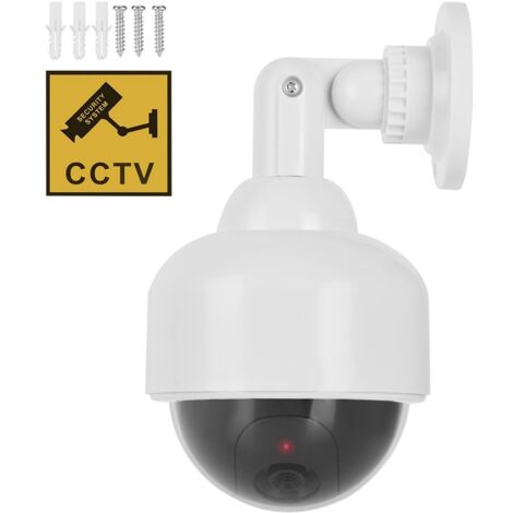 Caméra Factice de Sécurité - Dôme Imperméable avec LED Clignotante - Installation Facile Sans Fil
