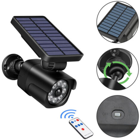 Camera Factice Exterieur, Projecteur Solaire avec Detecteur de Mouvement Exterieur, Eclairage Exterieur Solaire durable,IP65 étanche, Lumiere Solaire Exterieur