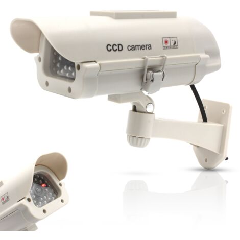 Caméra factice extérieure réaliste – LED clignotante – Résistante aux intempéries – Alimentation solaire – Installation facile
