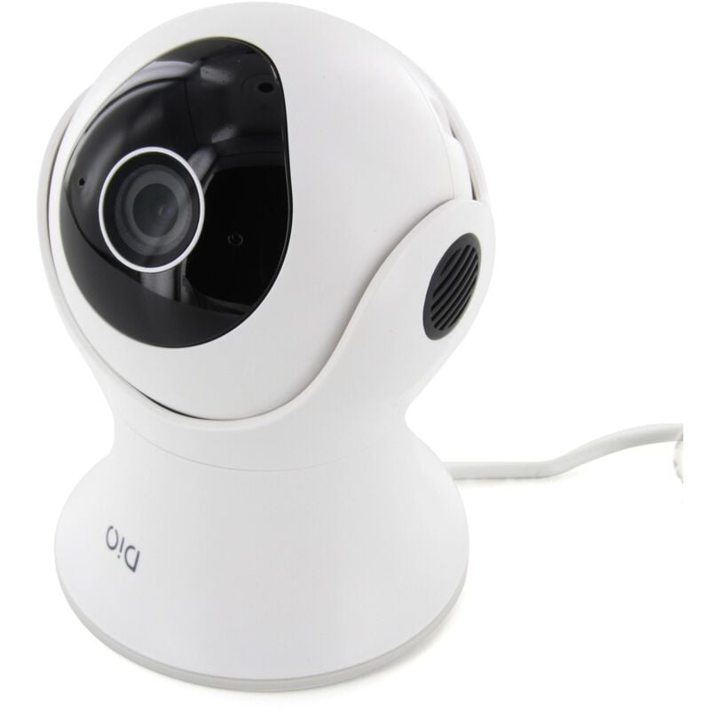 Caméra de surveillance rotative Wi-Fi int/ext - 1080p - 16Go - Blanc et Noir - DiO