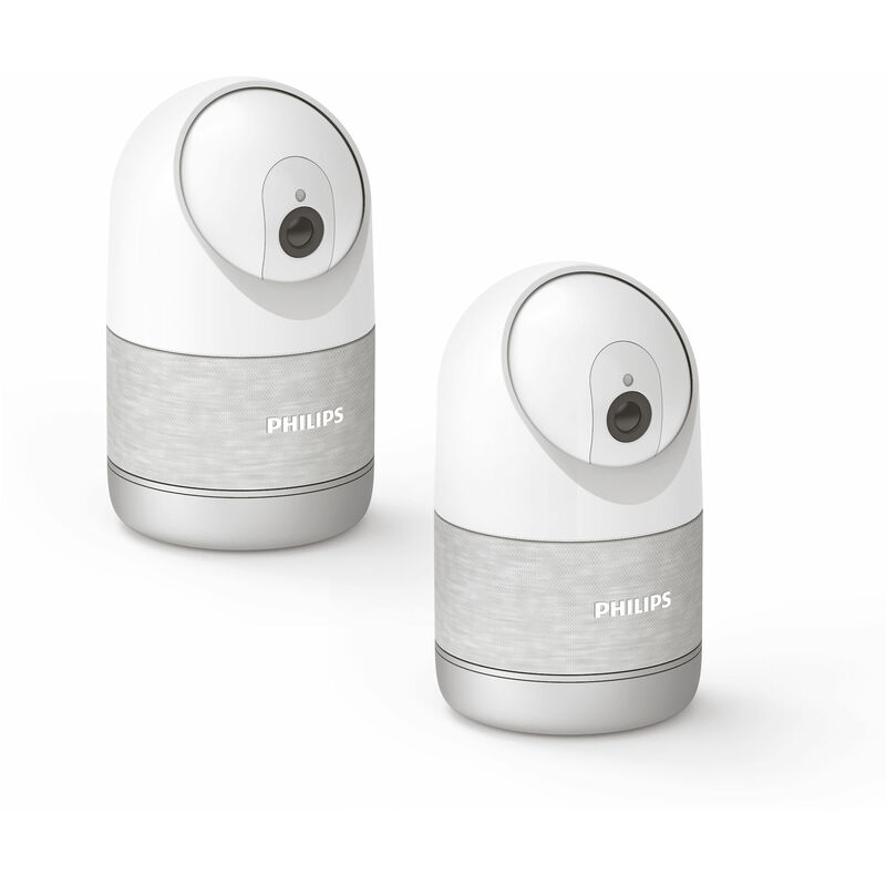 Philips - Caméra intérieure motorisée connectée résolution 2k mode privé renforcé détection humaine fine - WelcomeEye Look 531051 - Lot de 2