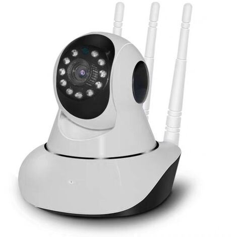 Caméra IP à trois antennes 1080p Wi-Fi, caméra de sécurité intérieure PTZ sans fil avec vision nocturne