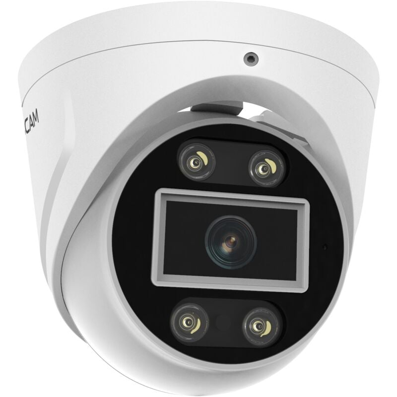 Foscam - Caméra dôme ip extérieure PoE 5 mp avec spots lumineux et sirène T5EP Blanc