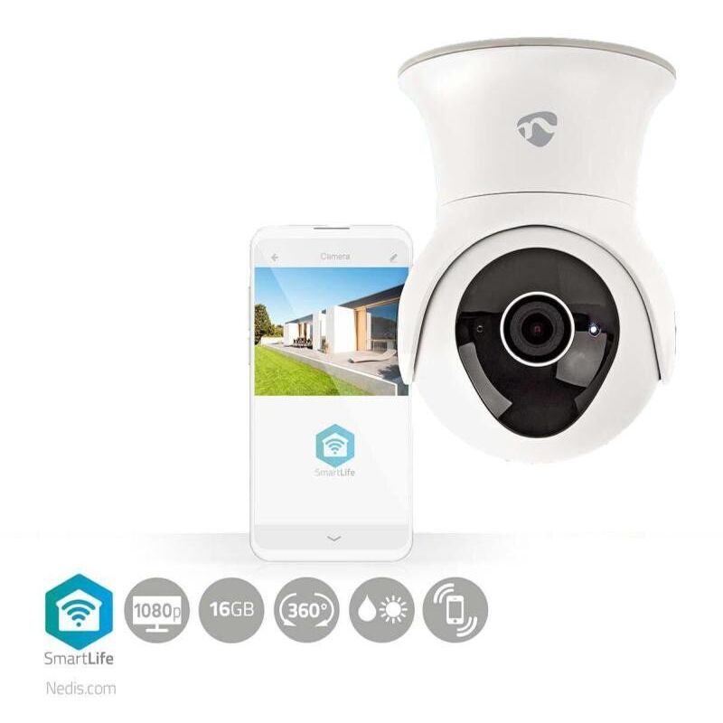 Nedis - Camera exterieure motorisee wifi-fullhd WIFICO20CWT