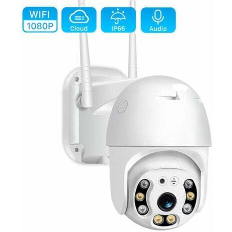 Fitags - Camera Ip Wifi De Surveillance Exterieure Securite Sans Fil Hd 1080P Vision Nocturne Detection De Mouvement 2 Way Audio Ptz Controle stol